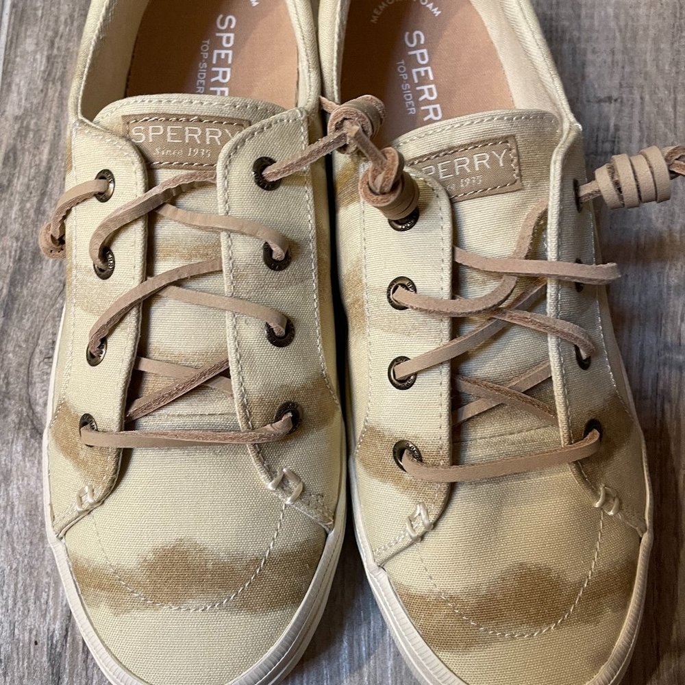 Taupe COlor SPERRY Tie Dye Stripe Sneakers * Brand New*